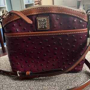Dooney & Bourke Burgundy and Brown Crossbody Bag